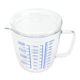 Heat Resisting Glass Measuring Cup Milk Scale Measuring Jug with Lid Kitchen Utensil(500ml ) - Side View