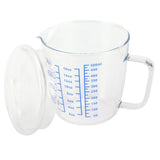 Heat Resisting Glass Measuring Cup Milk Scale Measuring Jug with Lid Kitchen Utensil(500ml ) - Top-Down View