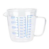 Heat Resisting Glass Measuring Cup Milk Scale Measuring Jug with Lid Kitchen Utensil(500ml ) - Close-Up Angle