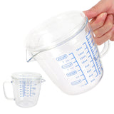 Heat Resisting Glass Measuring Cup Milk Scale Measuring Jug with Lid Kitchen Utensil(500ml )