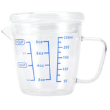 Heat Resisting Glass Measuring Cup Milk Scale Measuring Jug with Lid Kitchen Utensil(250ml ) - Front View