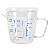 Heat Resisting Glass Measuring Cup Milk Scale Measuring Jug with Lid Kitchen Utensil(250ml )
