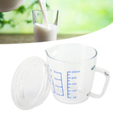 Heat Resisting Glass Measuring Cup Milk Scale Measuring Jug with Lid Kitchen Utensil(250ml )
