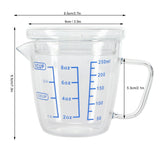 Heat Resisting Glass Measuring Cup Milk Scale Measuring Jug with Lid Kitchen Utensil(250ml ) - Extra Image