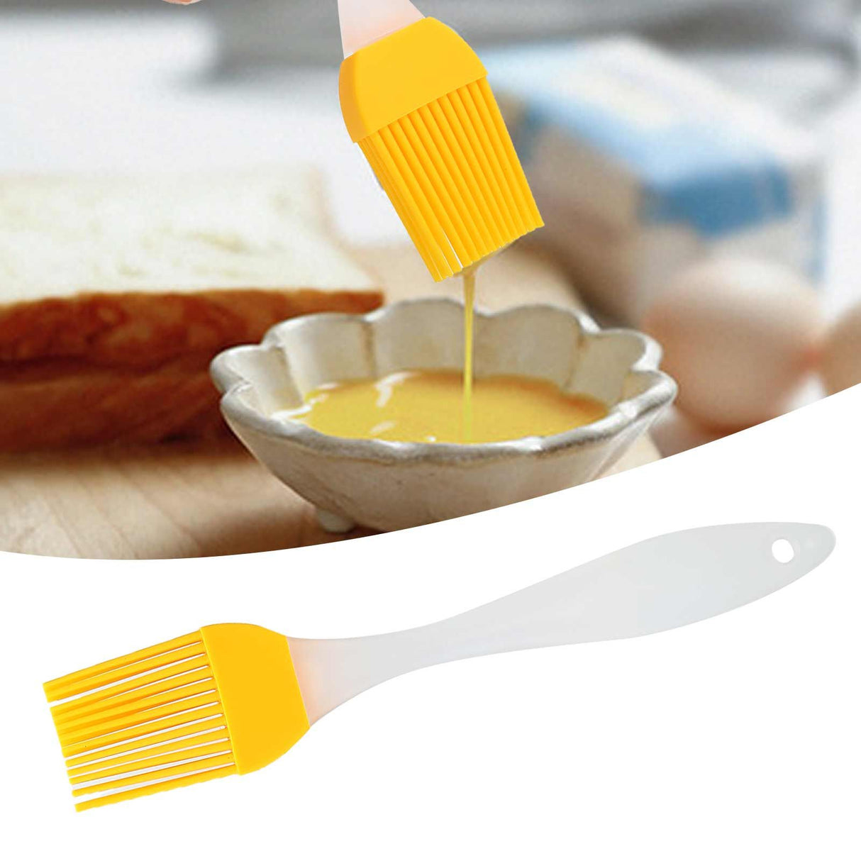 Yellow Silicone Oil Brush Grill Brush Kitchen Gadgets for Outdoor Camping Barbecue