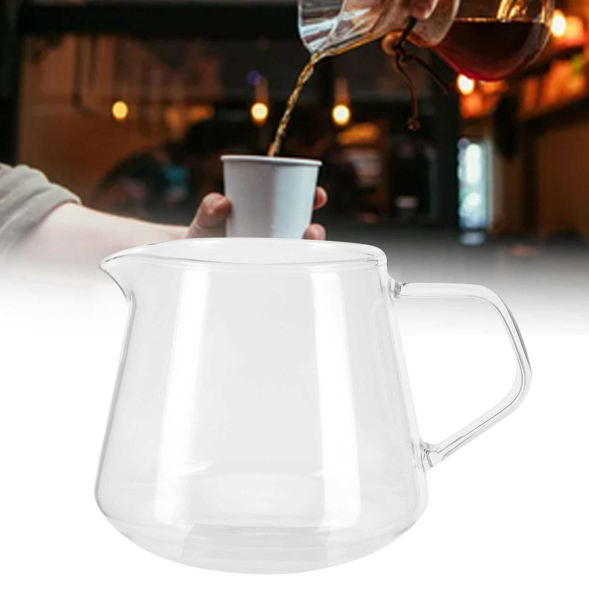 Transparent Cup High Borosilicate Glass Coffee Sharing Cup AntiScalding for Drinking Tea(650ml )