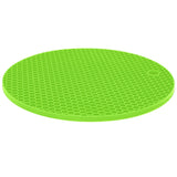 Round Shape Mat Food Grade Thickened Silicone Placemat Insulation Pad Microwave Oven MatGreen - Close-Up Angle