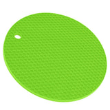 Round Shape Mat Food Grade Thickened Silicone Placemat Insulation Pad Microwave Oven MatGreen - Extra Image