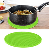 Round Shape Mat Food Grade Thickened Silicone Placemat Insulation Pad Microwave Oven MatGreen - Extra Image