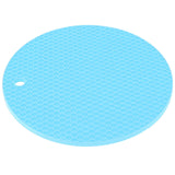 Round Shape Mat Food Grade Thickened Silicone Placemat Insulation Pad Microwave Oven MatBlue