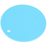 Round Shape Mat Food Grade Thickened Silicone Placemat Insulation Pad Microwave Oven MatBlue