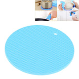 Round Shape Mat Food Grade Thickened Silicone Placemat Insulation Pad Microwave Oven MatBlue