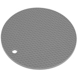 Round Shape Mat Food Grade Thickened Silicone Placemat Insulation Pad Microwave Oven MatGray - Front View
