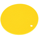 Round Shape Mat Food Grade Thickened Silicone Placemat Insulation Pad Microwave Oven MatYellow