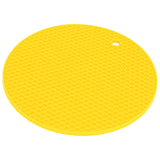 Round Shape Mat Food Grade Thickened Silicone Placemat Insulation Pad Microwave Oven MatYellow