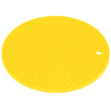 Round Shape Mat Food Grade Thickened Silicone Placemat Insulation Pad Microwave Oven MatYellow