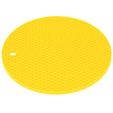 Round Shape Mat Food Grade Thickened Silicone Placemat Insulation Pad Microwave Oven MatYellow