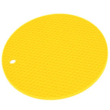 Round Shape Mat Food Grade Thickened Silicone Placemat Insulation Pad Microwave Oven MatYellow