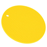 Round Shape Mat Food Grade Thickened Silicone Placemat Insulation Pad Microwave Oven MatYellow - Extra Image