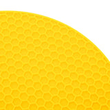 Round Shape Mat Food Grade Thickened Silicone Placemat Insulation Pad Microwave Oven MatYellow - Extra Image