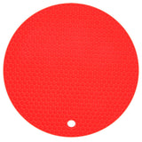 Round Shape Mat Food Grade Thickened Silicone Placemat Insulation Pad Microwave Oven MatRed