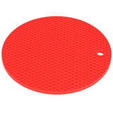 Round Shape Mat Food Grade Thickened Silicone Placemat Insulation Pad Microwave Oven MatRed