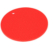 Round Shape Mat Food Grade Thickened Silicone Placemat Insulation Pad Microwave Oven MatRed