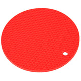 Round Shape Mat Food Grade Thickened Silicone Placemat Insulation Pad Microwave Oven MatRed