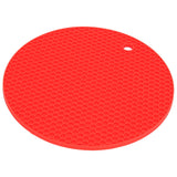 Round Shape Mat Food Grade Thickened Silicone Placemat Insulation Pad Microwave Oven MatRed