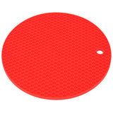 Round Shape Mat Food Grade Thickened Silicone Placemat Insulation Pad Microwave Oven MatRed