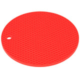 Round Shape Mat Food Grade Thickened Silicone Placemat Insulation Pad Microwave Oven MatRed - Extra Image