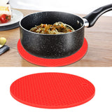Round Shape Mat Food Grade Thickened Silicone Placemat Insulation Pad Microwave Oven MatRed