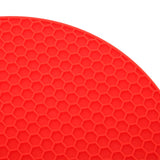 Round Shape Mat Food Grade Thickened Silicone Placemat Insulation Pad Microwave Oven MatRed - Extra Image