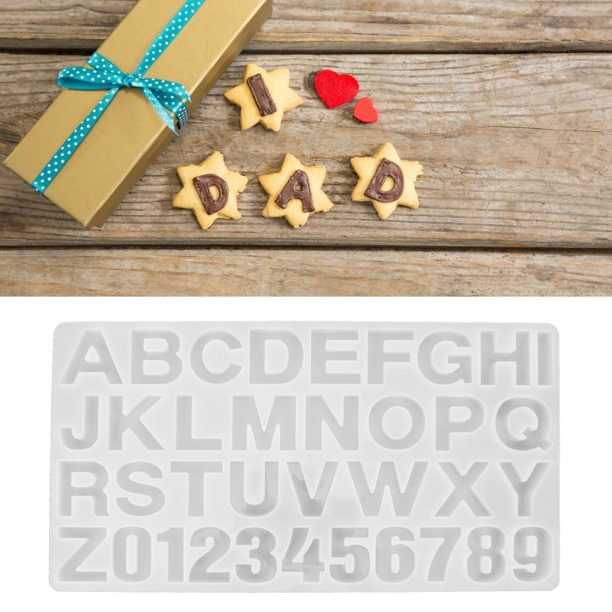 English Letters Number Pattern Silicone Mould DIY Chocolate Pudding Mold Baking Tool