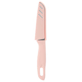 Kitchen Knife Portable Stainless Steel Fruit Melon Cutter with Sleeve for Home UsePink