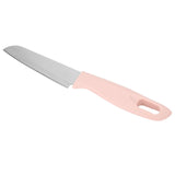 Kitchen Knife Portable Stainless Steel Fruit Melon Cutter with Sleeve for Home UsePink - Rear View