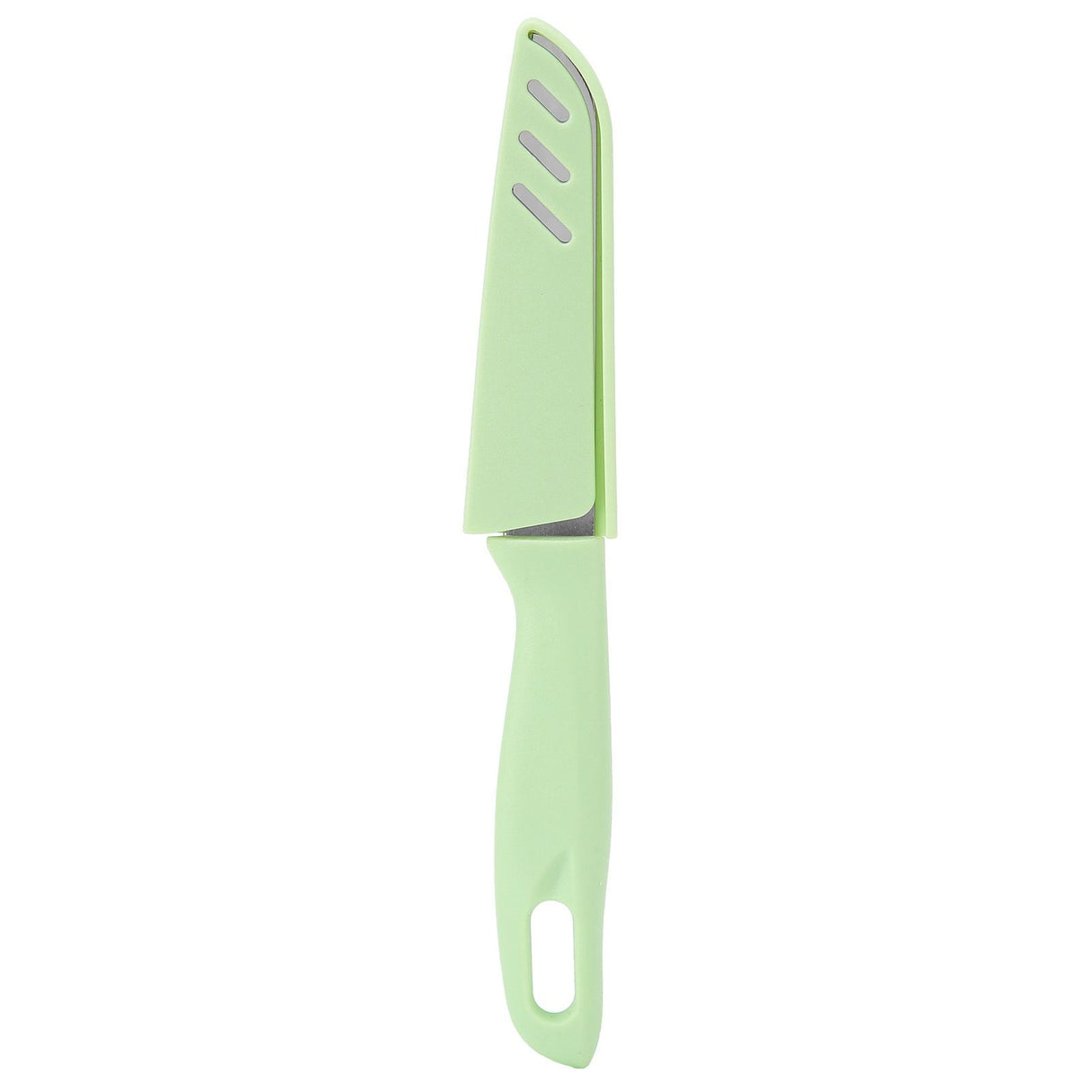 Kitchen Knife Portable Stainless Steel Fruit Melon Cutter with Sleeve for Home UseGreen