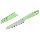 Kitchen Knife Portable Stainless Steel Fruit Melon Cutter with Sleeve for Home UseGreen