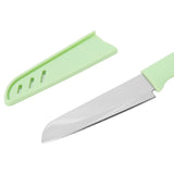 Kitchen Knife Portable Stainless Steel Fruit Melon Cutter with Sleeve for Home UseGreen