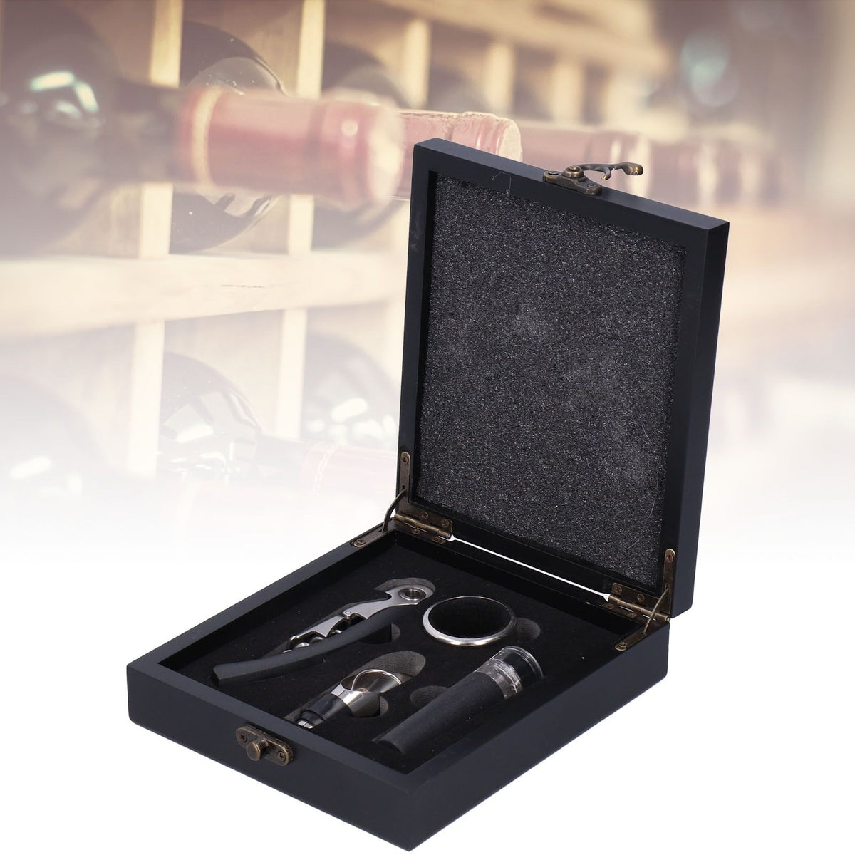 Stainless Steel Wine Bottle Opener Vacuum Stopper Wine Pourer Bottle Opener Set for Kitchen