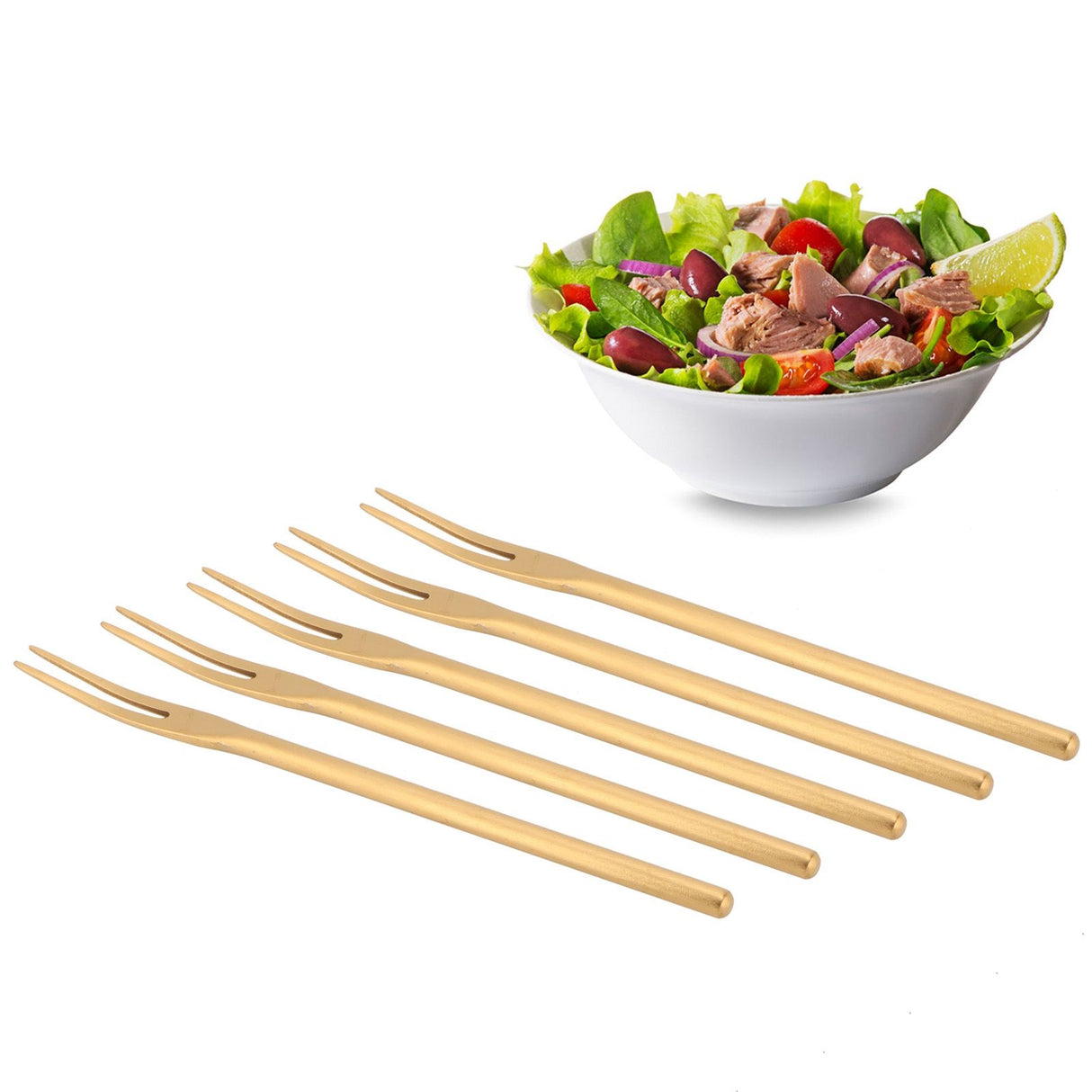 5Pcs Fruit Fork Stainless Steel Originality Cute Dessert Cake Small Fork for Home Bar Office