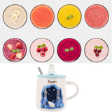 Embossed Animal Cup Cartoon Cute Coffee Cup with Lid Spoon Couple Gift Mug for DrinkingStar - Extra Image