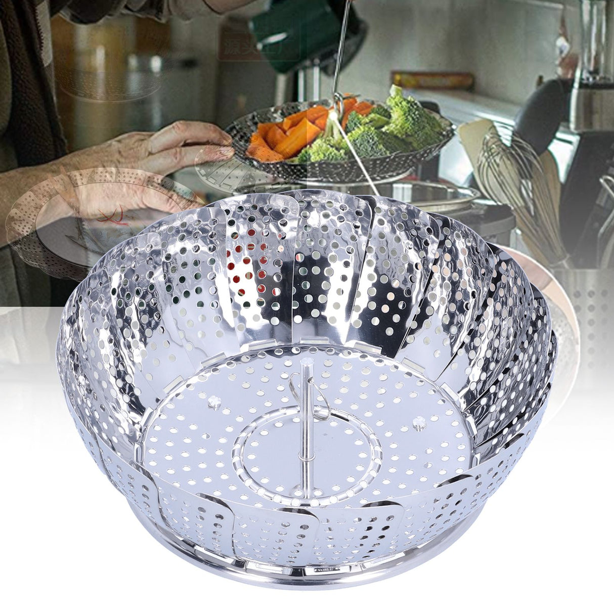 Steam Basket Multifunction Stainless Steel Folding Steam Rack Cookware Kitchen AccessoryS