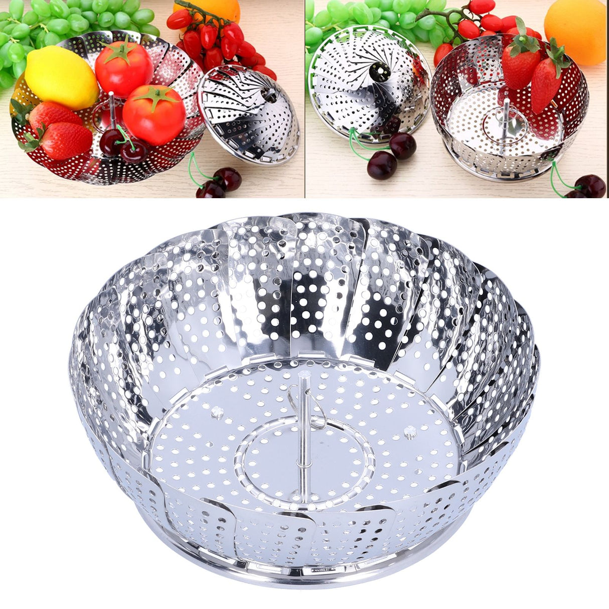 Steam Basket Multifunction Stainless Steel Folding Steam Rack Cookware Kitchen AccessoryS
