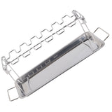 Chicken Leg Grill Rack with Drip Pan Stainless Steel Roaster Stand Barbecue Accessory - Front View