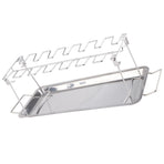 Chicken Leg Grill Rack with Drip Pan Stainless Steel Roaster Stand Barbecue Accessory