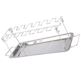 Chicken Leg Grill Rack with Drip Pan Stainless Steel Roaster Stand Barbecue Accessory - Rear View