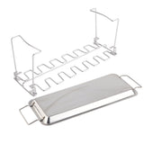 Chicken Leg Grill Rack with Drip Pan Stainless Steel Roaster Stand Barbecue Accessory