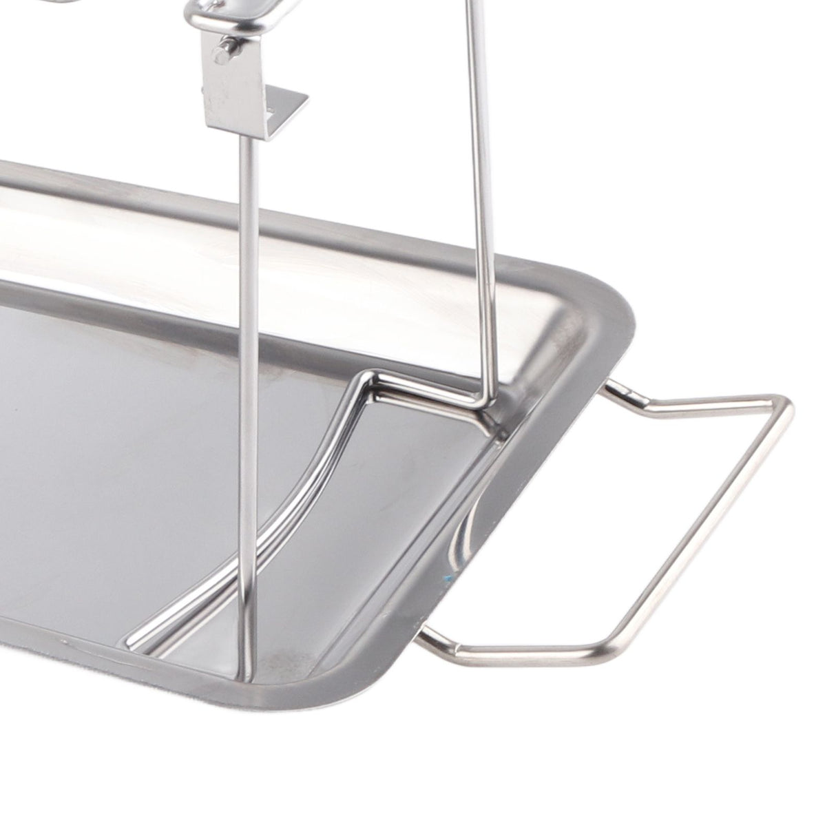 Chicken Leg Grill Rack with Drip Pan Stainless Steel Roaster Stand Barbecue Accessory