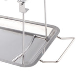 Chicken Leg Grill Rack with Drip Pan Stainless Steel Roaster Stand Barbecue Accessory